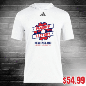 Faceoff Factory New England - Adidas Performance Short Sleeve Hooded Shirt
